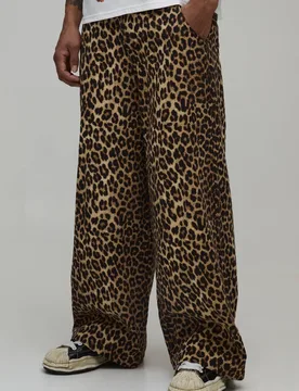 Men's Extreme Baggy Animal Print Trouser Size 36 Multi 36 - boohooMAN - FashionsVida