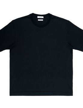 T-shirt Uomo Paricollo Cotone Mako Nero MM