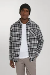 Mens Check Overshirt - - Size: L