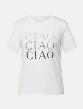 Comma T-Shirt Weiß 44 - Comma - FashionsVida