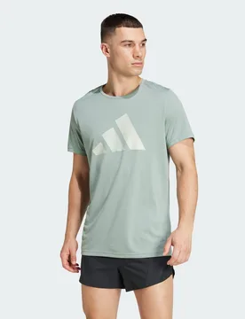 T-shirt Run It M Silver Green - Adidas - FashionsVida