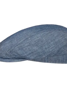 Lecoma Linen Flat Cap by - blue-mottled - Size: M (56-57 cm) - Lierys - FashionsVida