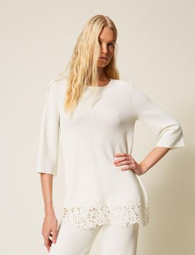 Twinset Maxi pull avec dentelle