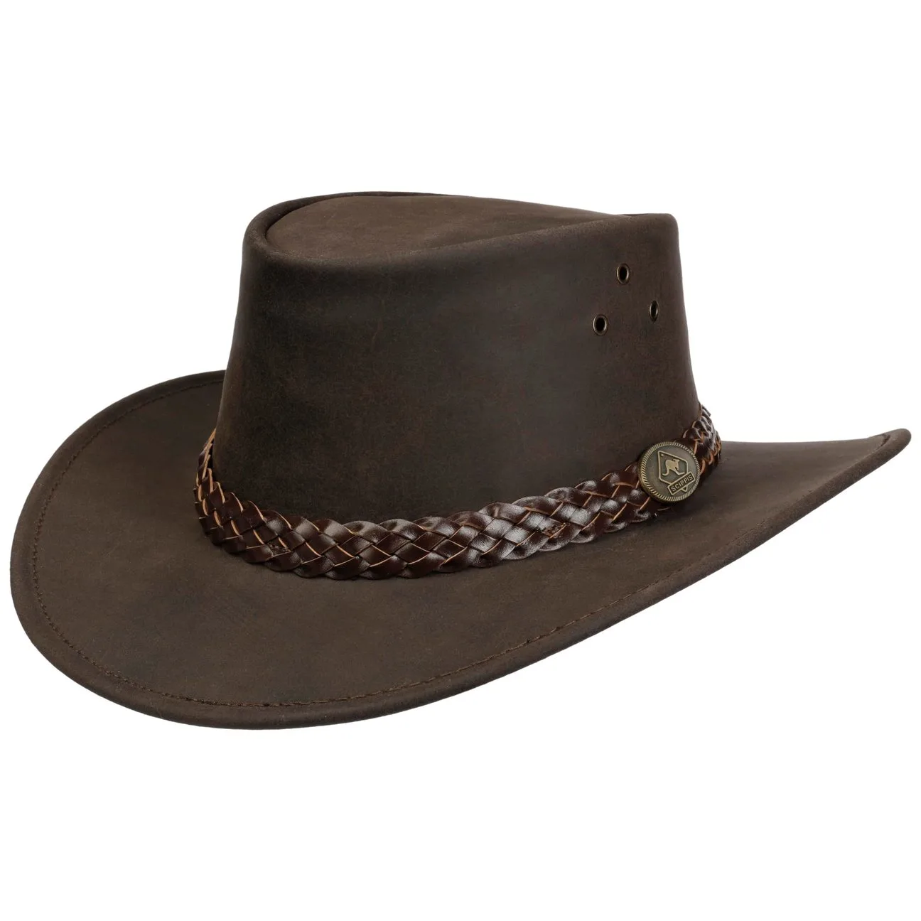 Wallaroo Leather Hat by - brown - Size: S (54-55 cm) - Scippis - FashionsVida