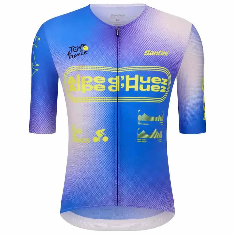 Maglia A Maniche Corte Tdf Alpe D´huez Purple - Santini - FashionsVida