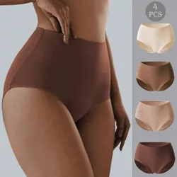 Piezas de bragas de cintura alta de unicolor, transpirables, cómodas y con control de barriga para mujeres
