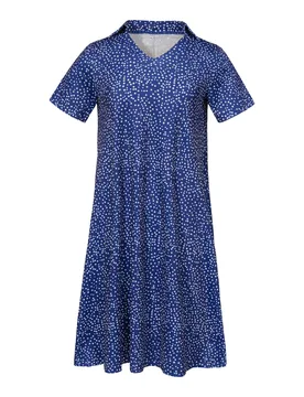 Hemdblusen-Kleid „Cordula“ blau weiss L Damen - wedolina - FashionsVida
