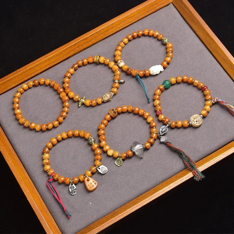 Tibetan return camel bone barrel beads playing with strings single circle material ware A dummy Buddha bead bracelet - Aliexpress - FashionsVida
