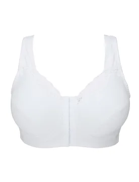 Women's 2 Pack Macy Front-Fastening Bras in White Size: 40DD - White - Size: 40DD - Cotton Traders - FashionsVida