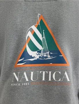 Sudadera de hombre en color con cuello perkins - Nautica - FashionsVida