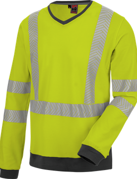 Tee-shirt de travail manches longues haute-visibilité jaune fluo Jaune S