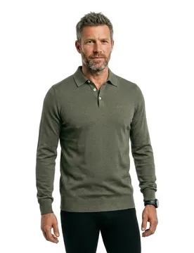 Polo à Manches Longues 26an281 Spring Army Melange 2XL