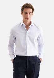 Slim Business Hemd Struktur Blau 45