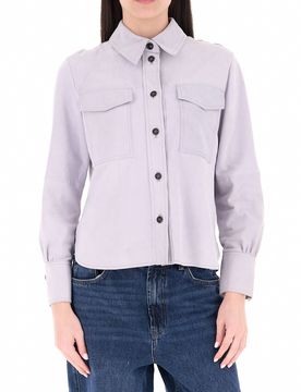 Overshirt in pelle GRIGIO CHIARO 44