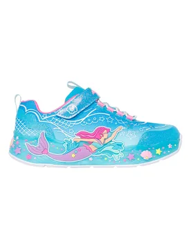 Sneakers Azzurre e Rosa Con Luci S-Lights Mermaid Dreams 33 - Skechers - FashionsVida
