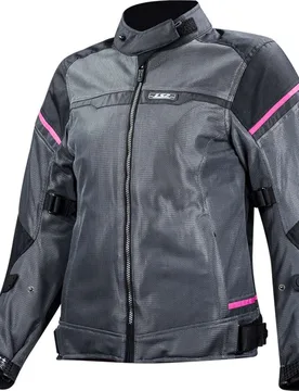 Giacca Moto Donna Estiva Traforata RIVA LADY Nero Grigio taglia 3X - LS2 - FashionsVida