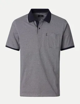 Gestreiftes Polo-Shirt Grau 3XL - Casamoda - FashionsVida