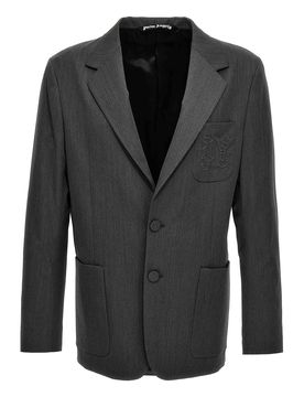 Blazer tascabile con monogramma