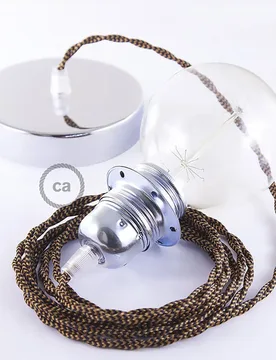 Cables Lampe Suspendue Pendel Pour Abat-jour Tz22 50 Cm Black / Whiskey / Chrome Plated One Size - Creative - FashionsVida