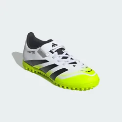 Kids Unisex Predator Club Hook-And-Loop Turf Boots - White/multicolour - Size Uk 5.5