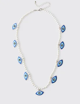 Herren Böser Blick Kettenhalsband Silver - boohooMAN - FashionsVida