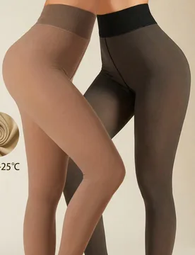 Par de medias de mujer de talla grande de cintura alta y transparentes: mallas/medias elásticas y de longitud completa, adecuadas para primavera y ot - Shein - FashionsVida