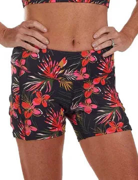 Ltd Run Pulse Shorts Black / White / Flowers 2XL Women - Zoot - FashionsVida