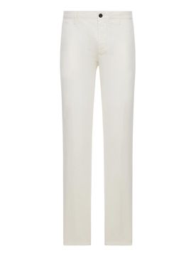 Pantaloni In Misto Cotone E Lino Stretch