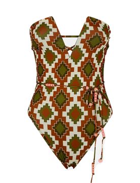 Monokini Fantasia Verde/marrone MF23-0372X1