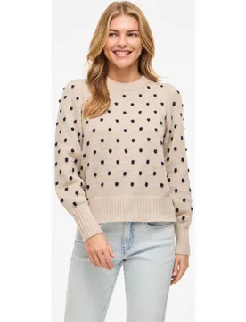 Jersey de punto mujer con estampado de topos - Vila - FashionsVida