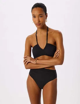 Textured Gingham Bikini Top Black female - Whistles - FashionsVida