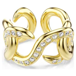 Anello aperto Dextera, Taglio Round, Bianco, Finitura oro 18K 60