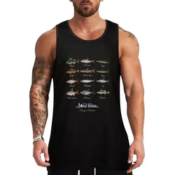 Pro Pilkki 2 Fishes Tank Top Plain Basic Tank Top Cotton Soft Sleeveless Tee