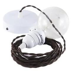 Cables Lampe Suspendue Pendel Pour Abat-jour Tm13 1 M Brown / White One Size