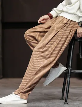 Striped Casual Pants Men's Loose Vertical Trousers Slim-Fit Men's Harlan Pants Plaid Men's Pants - Aliexpress - FashionsVida