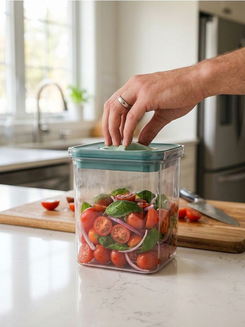 Contenitore per alimenti con coperchio - azzurro