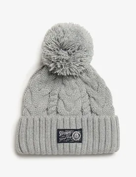 Bonnet Chunky Cable Dove Grey One Size unisex - Superdry - FashionsVida
