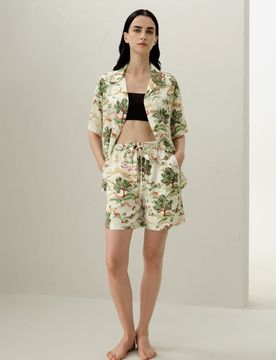 Ensemble Pyjama Manches Courtes 100% Soie Xl