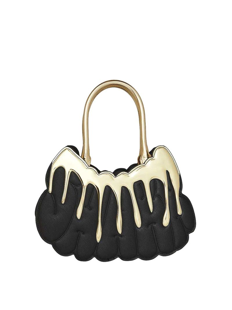 Borsa dorata e pericolosa con uno squalo