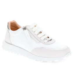 Womens Aisha Lace-Up Trainers - White Leather - Size Uk 5