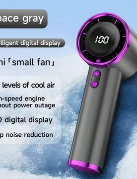 Pieza Ventilador de mano con pantalla digital de 100 velocidades / 1 pieza Ventilador mini de mano de 3 velocidades, ventilador mini USB silencioso co - Shein - FashionsVida