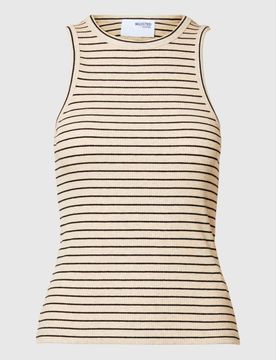SELECTED Top 'ANNA' beige / negro