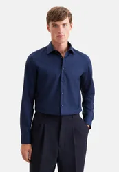 Shaped Business Hemd Uni Blau 38