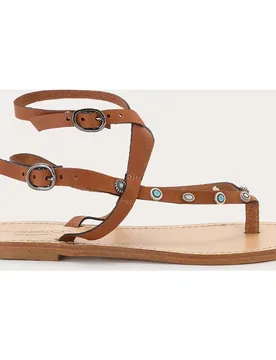 POST & CO - Sandalas planas con abalorios - POST & CO - FashionsVida