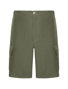 Linen Cargo Bermuda Shorts