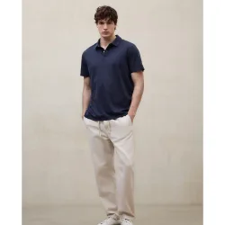 Polo de manga corta de hombre en algodón con logo bordado
