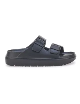 Ciabatte nere in gomma con suola alta 7 36 - WOZ - FashionsVida