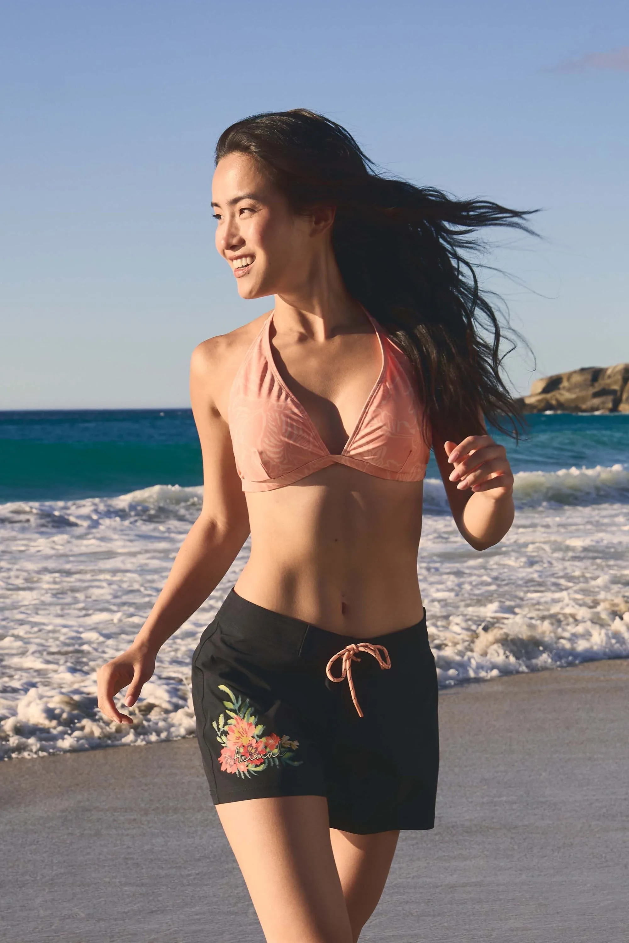 Iona Womens Halter Printed Bikini Top - Orange - Orange - Size: 14 - Animal - FashionsVida