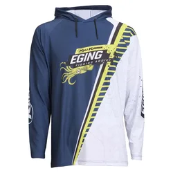 Eging Uv Hooded Long Sleeve T-shirt White / Blue M Men