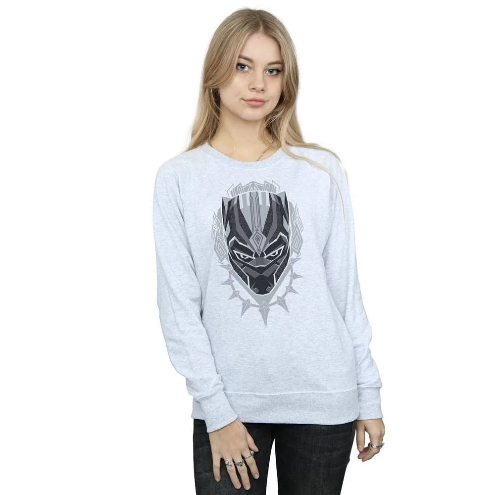 Black Panther Head Sweatshirt - Grey - Size: M - Marvel - FashionsVida